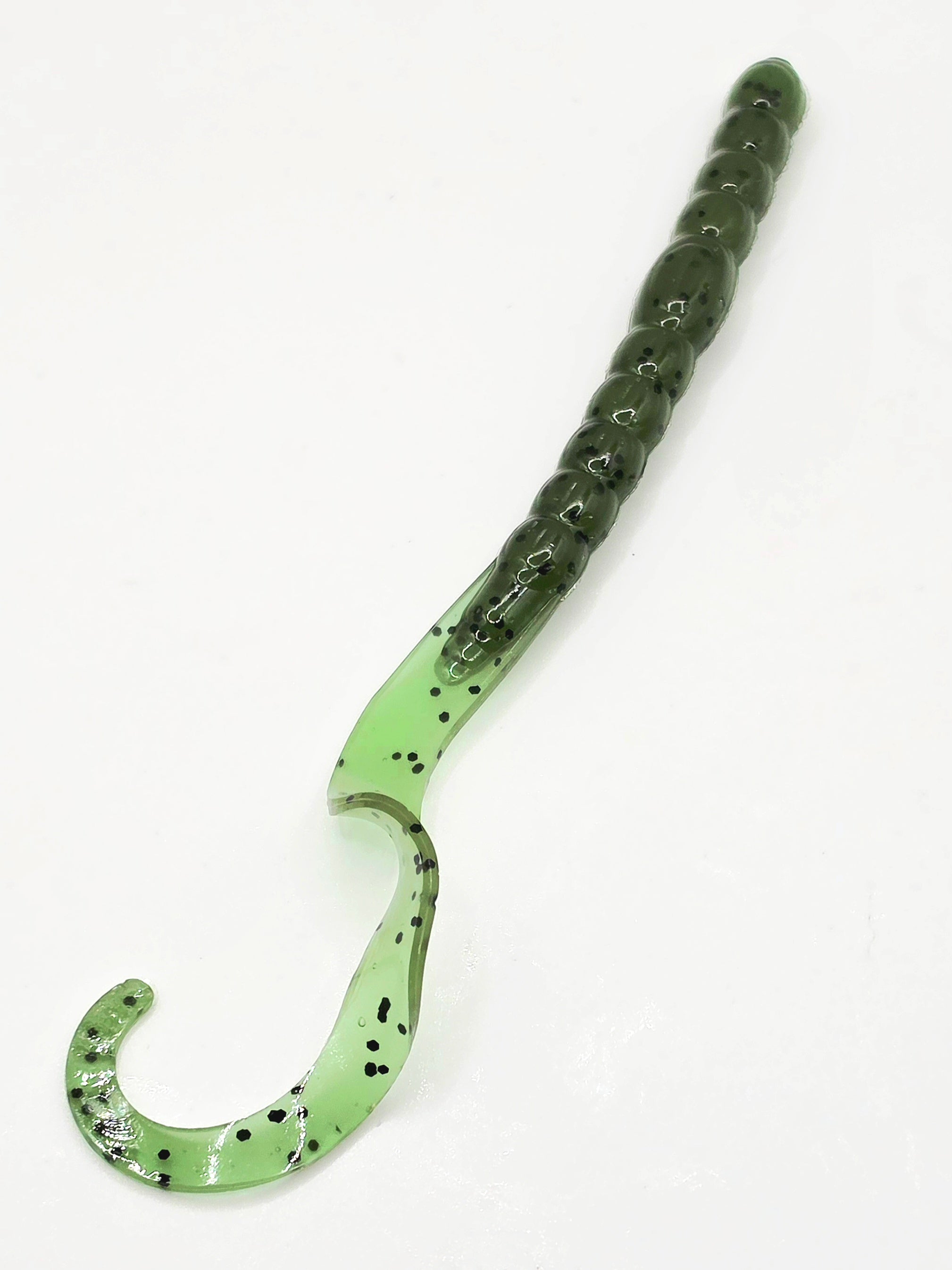 7" Ribbon Tail Worm 10pk  Watermelon W/ Black Flake